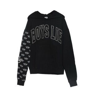 Boys Lie Women’s Sweatshirt Black Cool Coal Racer Hoodie Size XS/Small NEW